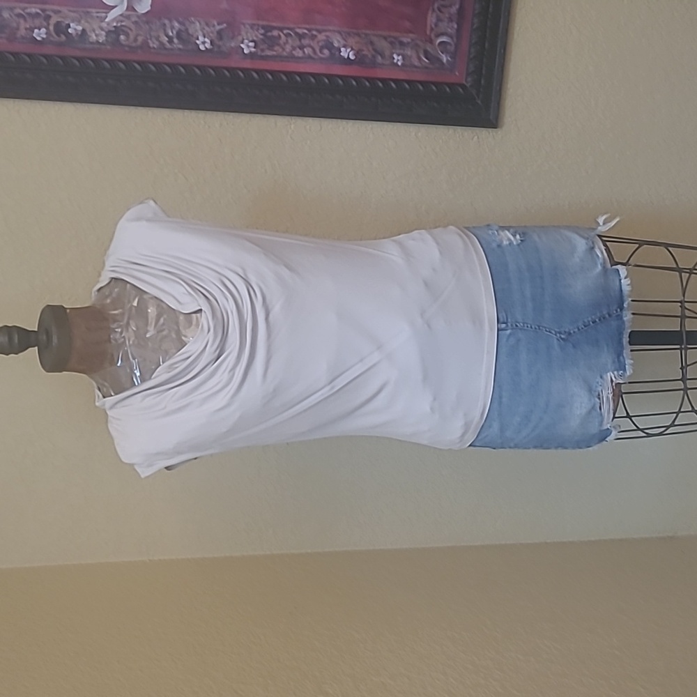Womens Jones New York Cream Drape Neck Top Tunic Size S